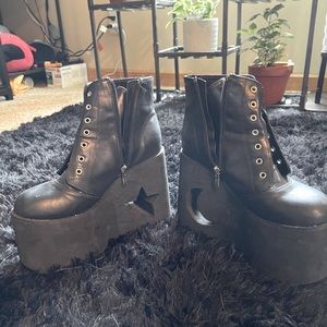 Star and Moon Platform Boots